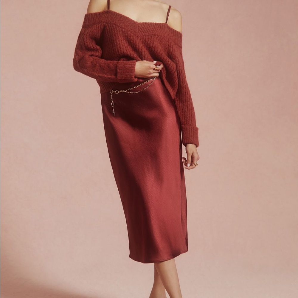 Anthropologie Rust Long Sleeve Dress